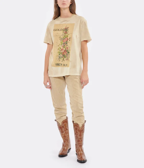 Distributeur Officiel Golden Goose Tee-shirt Journey Coton Beige 5