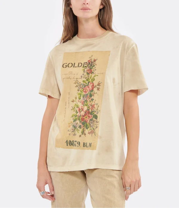 Distributeur Officiel Golden Goose Tee-shirt Journey Coton Beige 4