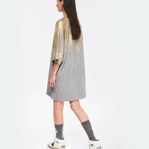 Golden Goose Tee-shirt Journey Coton Gris Doré aux meilleurs prix 12