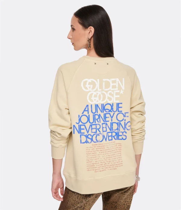 Retour gratuit en magasin. Golden Goose Sweatshirt Journey Coton Beige 6