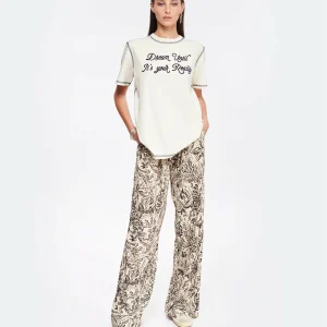 soldes en ligne Golden Goose Tee-shirt Journey Regular Coton Écru 13