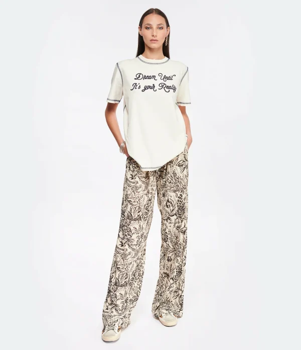 soldes en ligne Golden Goose Tee-shirt Journey Regular Coton Écru 5