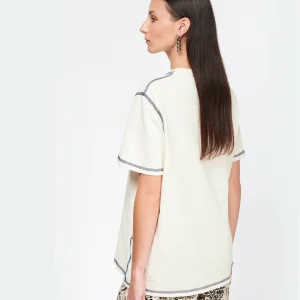 soldes en ligne Golden Goose Tee-shirt Journey Regular Coton Écru 15