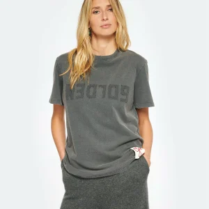 magasin Golden Goose Tee-shirt Golden Logo Coton Anthracite 11