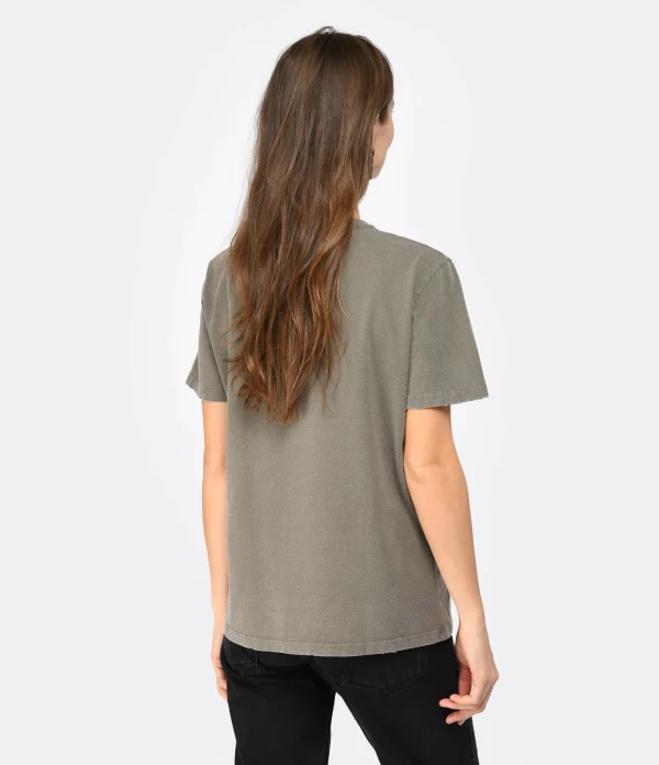 Boutique Golden Goose Tee-shirt Golden Coton Vert Olive 5