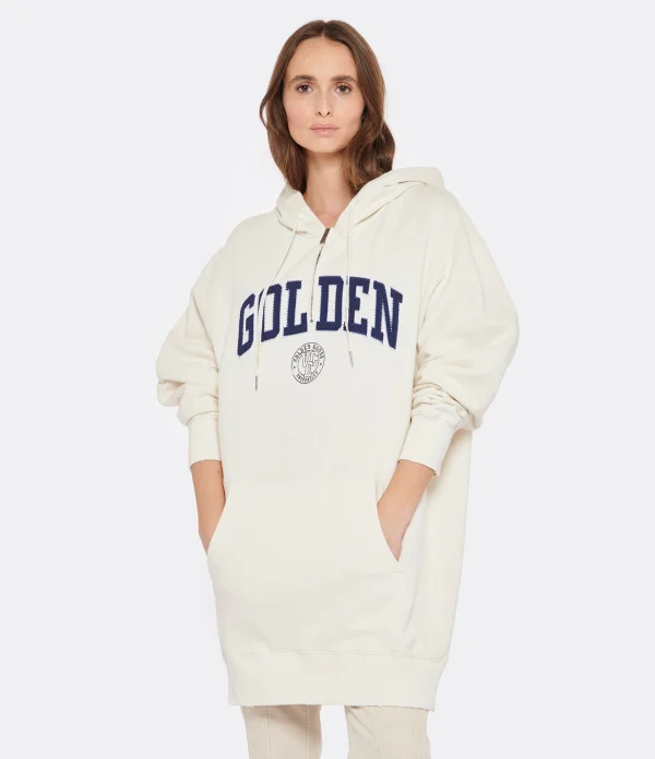 comparez les prix Golden Goose Robe Hoodie Journey Coton Blanc 4