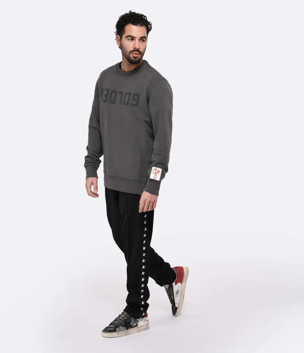 Golden Goose Sweatshirt Golden Homme Coton Gris Anthracite meilleur cadeau 6