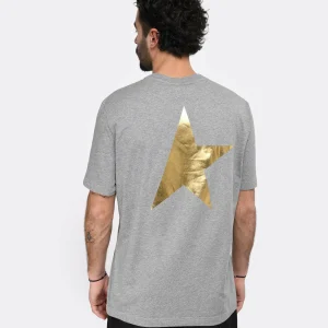 Golden Goose Tee-shirt Big Star Homme Coton Gris Doré guranteed de qualité 13