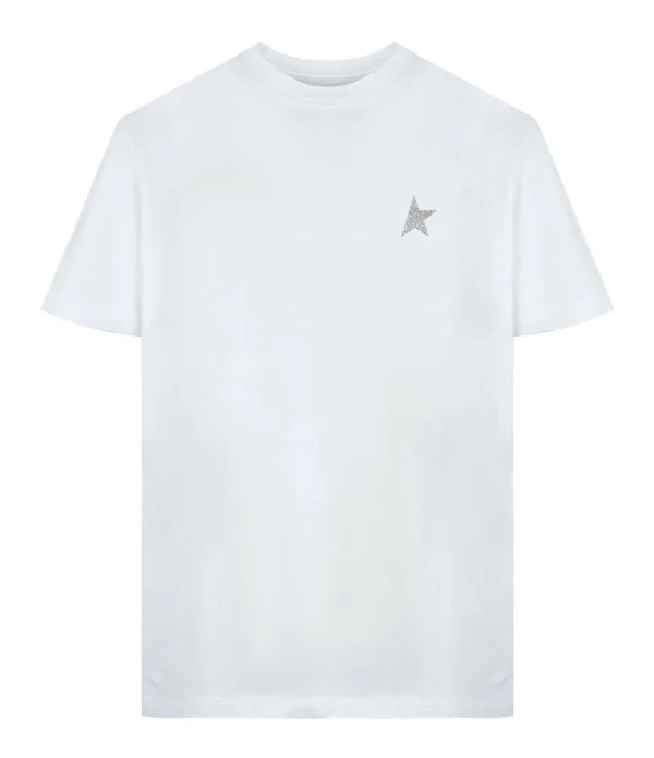 Golden Goose Tee-shirt Étoile Coton Blanc Argenté Couleurs variées 1