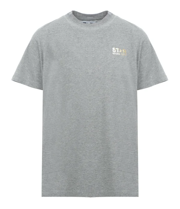 Golden Goose Tee-shirt Big Star Homme Coton Gris Doré guranteed de qualité 1