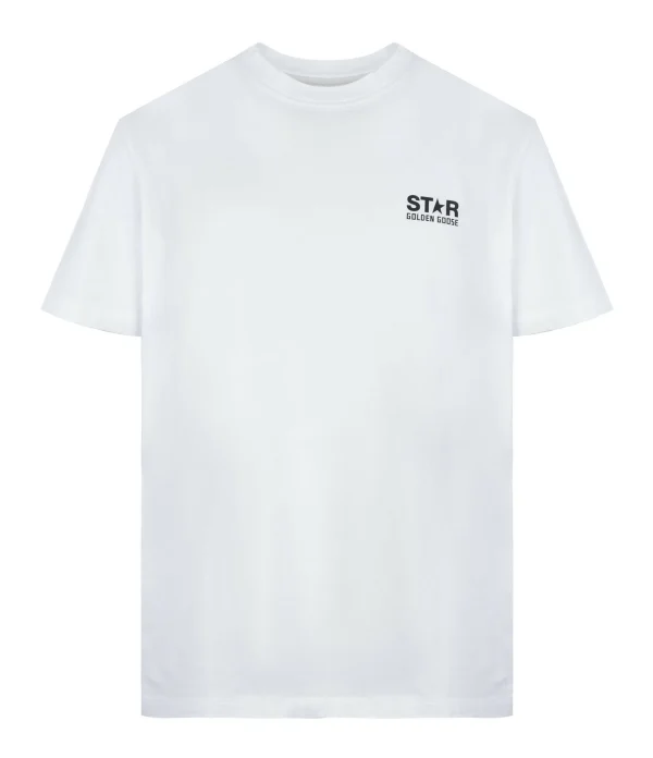 Golden Goose Tee-shirt Star Coton Blanc Noir meilleur service 1