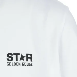 Golden Goose Tee-shirt Star Coton Blanc Noir meilleur service 7