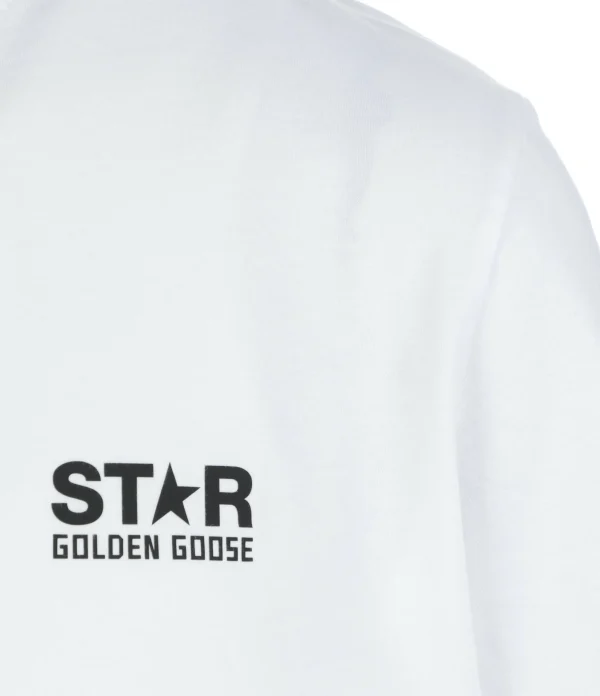 Golden Goose Tee-shirt Star Coton Blanc Noir meilleur service 3