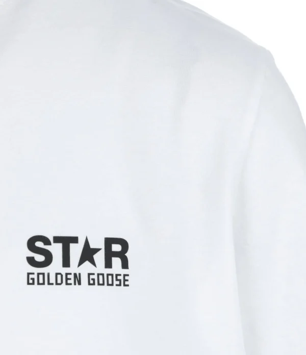 Golden Goose Tee-shirt Big Star Coton Blanc Noir Promotio de vente 4