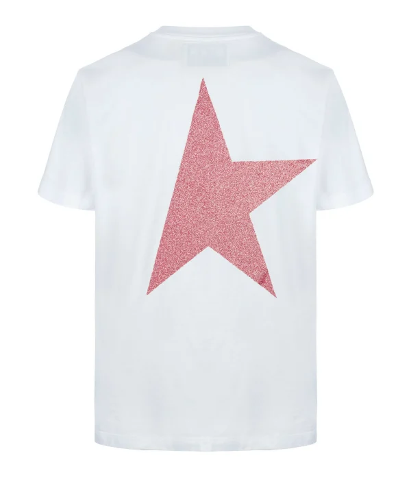 achetez Golden Goose Tee-shirt Big Star Coton Blanc Rose 3