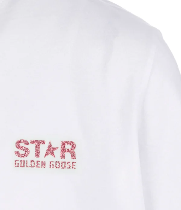 achetez Golden Goose Tee-shirt Big Star Coton Blanc Rose 4