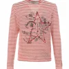 Golden Goose Tee-shirt Golden Coton Rayures Rouge Blanc site pas cher 17