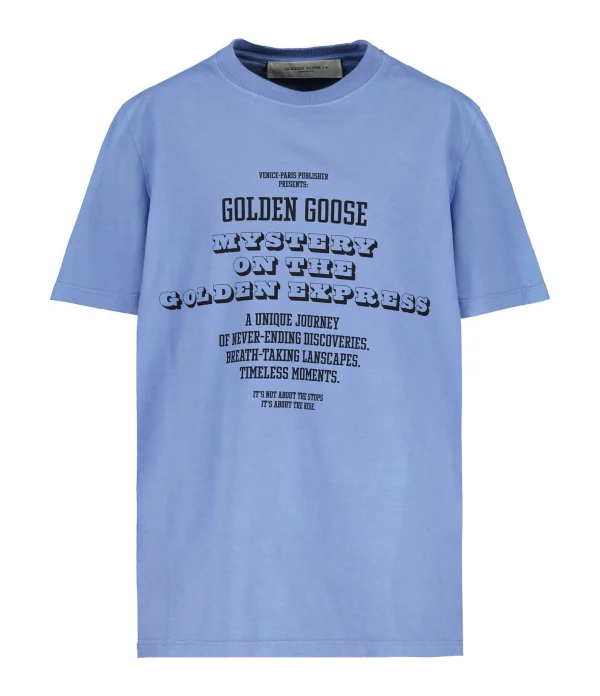 Paris Golden Goose Tee-shirt Homme Journey Mistery Coton Bleu 1