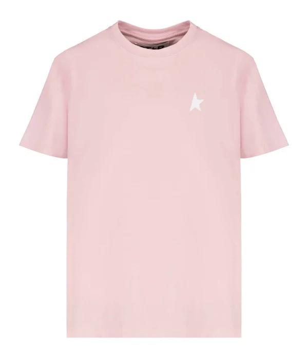 shopping pas cher Golden Goose Tee-shirt Étoile Coton Rose Blanc 1