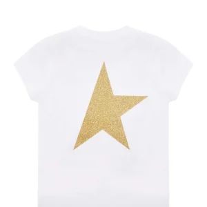 Golden Goose Tee-shirt Enfant Star Coton Blanc Doré ﻿soldes 6