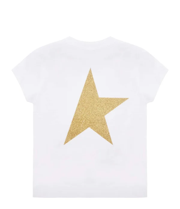 Golden Goose Tee-shirt Enfant Star Coton Blanc Doré ﻿soldes 3