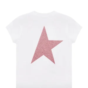 Vente Golden Goose Tee-shirt Star Enfant Coton Blanc Rose 6