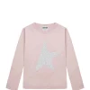 meilleure qualité Golden Goose Tee-shirt Enfant Star Manches Longues Coton Rose Argenté 17