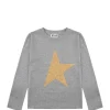 Golden Goose Tee-shirt Enfant Star Manches Longues Coton Gris Doré Satisfait ou Remboursé 14