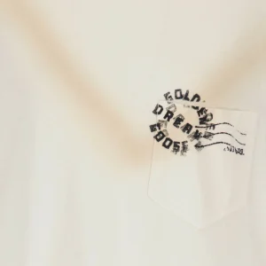 Golden Goose Tee-shirt Journey Homme Coton Écru magasin en ligne france 9