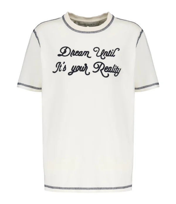 soldes en ligne Golden Goose Tee-shirt Journey Regular Coton Écru 1