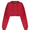 Golden Goose Crop Sweatshirt Hoodie Court Journey Coton Rouge REMISE allant 5