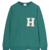 shopping pas cher HALFBOY Sweatshirt Crew Over Patch Coton Vert 17