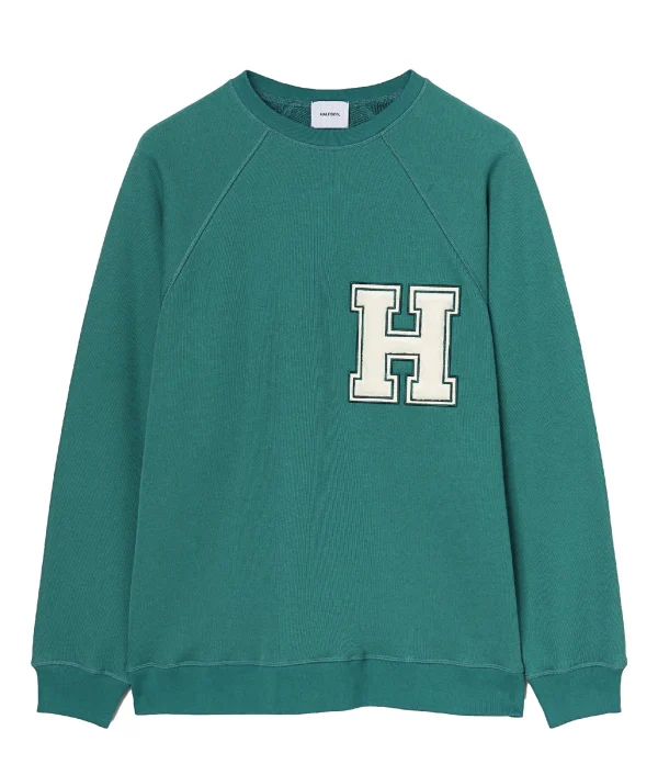 shopping pas cher HALFBOY Sweatshirt Crew Over Patch Coton Vert 1