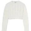 mode HALFBOY Pull Crew Cable Laine Crème 20