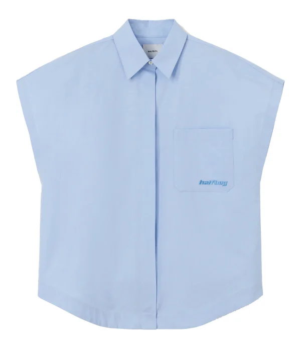 HALFBOY Chemise Sans Manches Coton Baby Blue Meilleur Prix 1