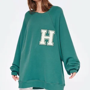 shopping pas cher HALFBOY Sweatshirt Crew Over Patch Coton Vert 8