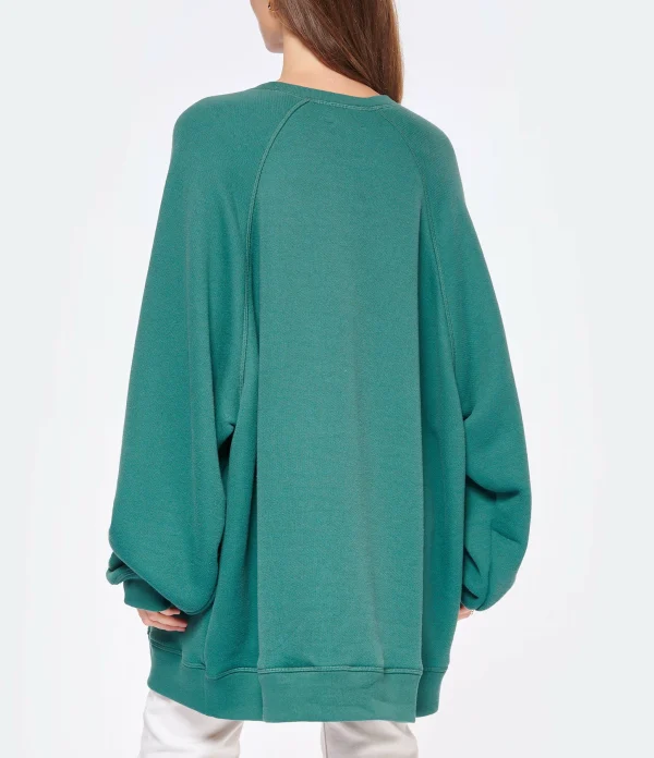 shopping pas cher HALFBOY Sweatshirt Crew Over Patch Coton Vert 5