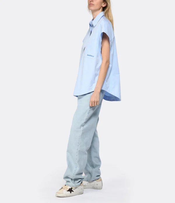 HALFBOY Chemise Sans Manches Coton Baby Blue Meilleur Prix 4