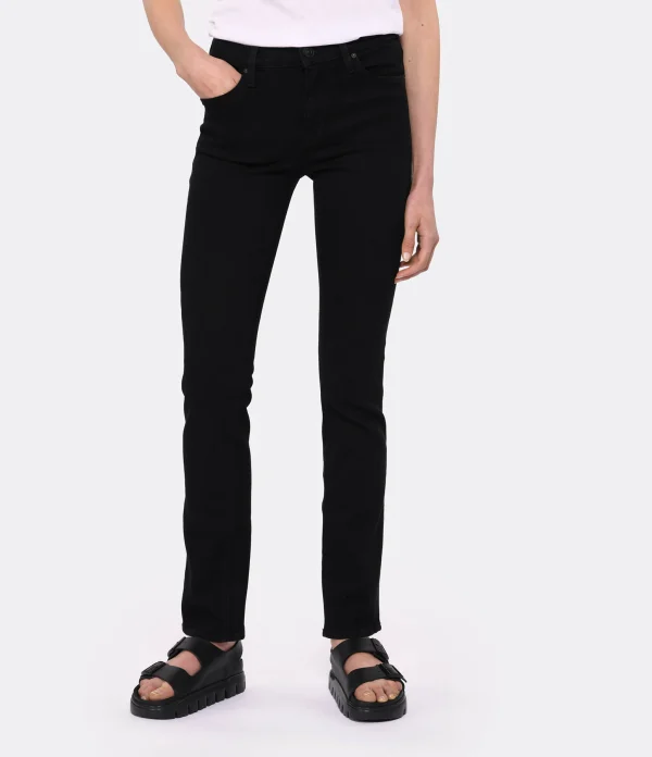 site pas cher Hudson Jeans Jean Nico Midrise Straight Noir 5