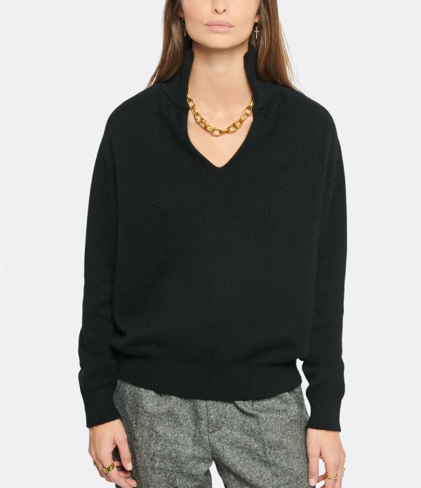 magasin IDA DEGLIAME Pull La Vareuse Amoureuse Cachemire Noir 4