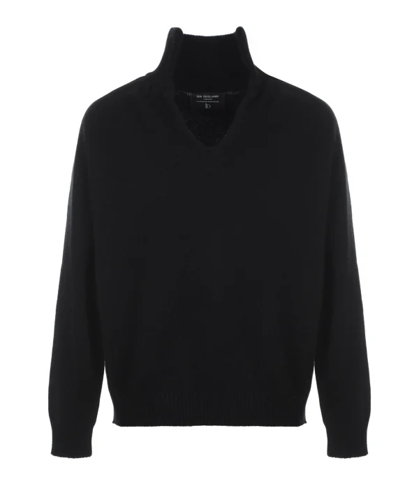 magasin IDA DEGLIAME Pull La Vareuse Amoureuse Cachemire Noir 1