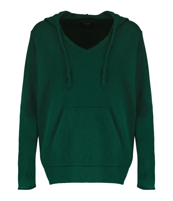 Meilleur Service IDA DEGLIAME Pull Mon Hoodie Chérie Cachemire Vert Chrome 1