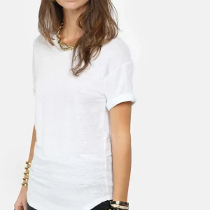 MARANT ÉTOILE Tee-shirt Koldi Uni Lin Blanc Meilleur Prix 11