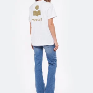 en france MARANT ÉTOILE Tee-shirt Zewel Coton Organique Blanc Kaki 13