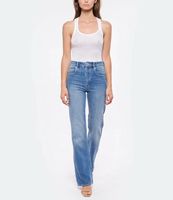 MARANT ÉTOILE Jean Belvira Coton Bleu Clair magasin en ligne france 4