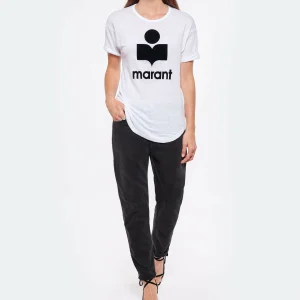 Boutique MARANT ÉTOILE Tee-shirt Koldi Lin Blanc Noir 14