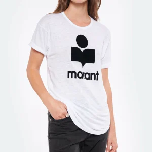 Boutique MARANT ÉTOILE Tee-shirt Koldi Lin Blanc Noir 12