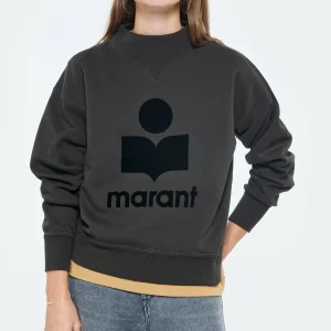 MARANT ÉTOILE Sweatshirt Moby Coton Noir Délavé qualité supérieure 11