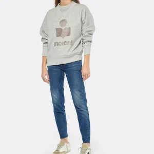 MARANT ÉTOILE Sweatshirt Moby Coton Gris Dernières Nouveautés 12