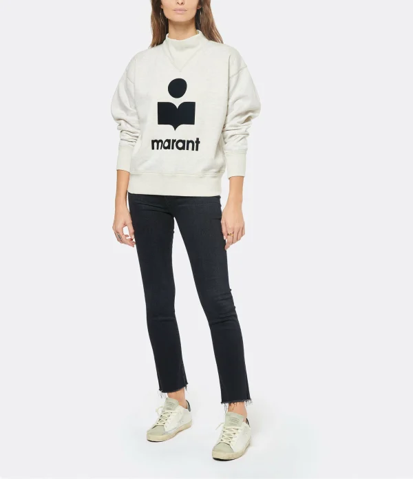 grande marque pas cher MARANT ÉTOILE Sweatshirt Moby Coton Écru 4